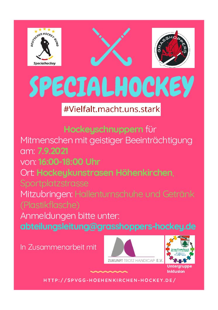 Hockeyschnuppern für Mitmenschen mit geistiger Beeinträchtigung